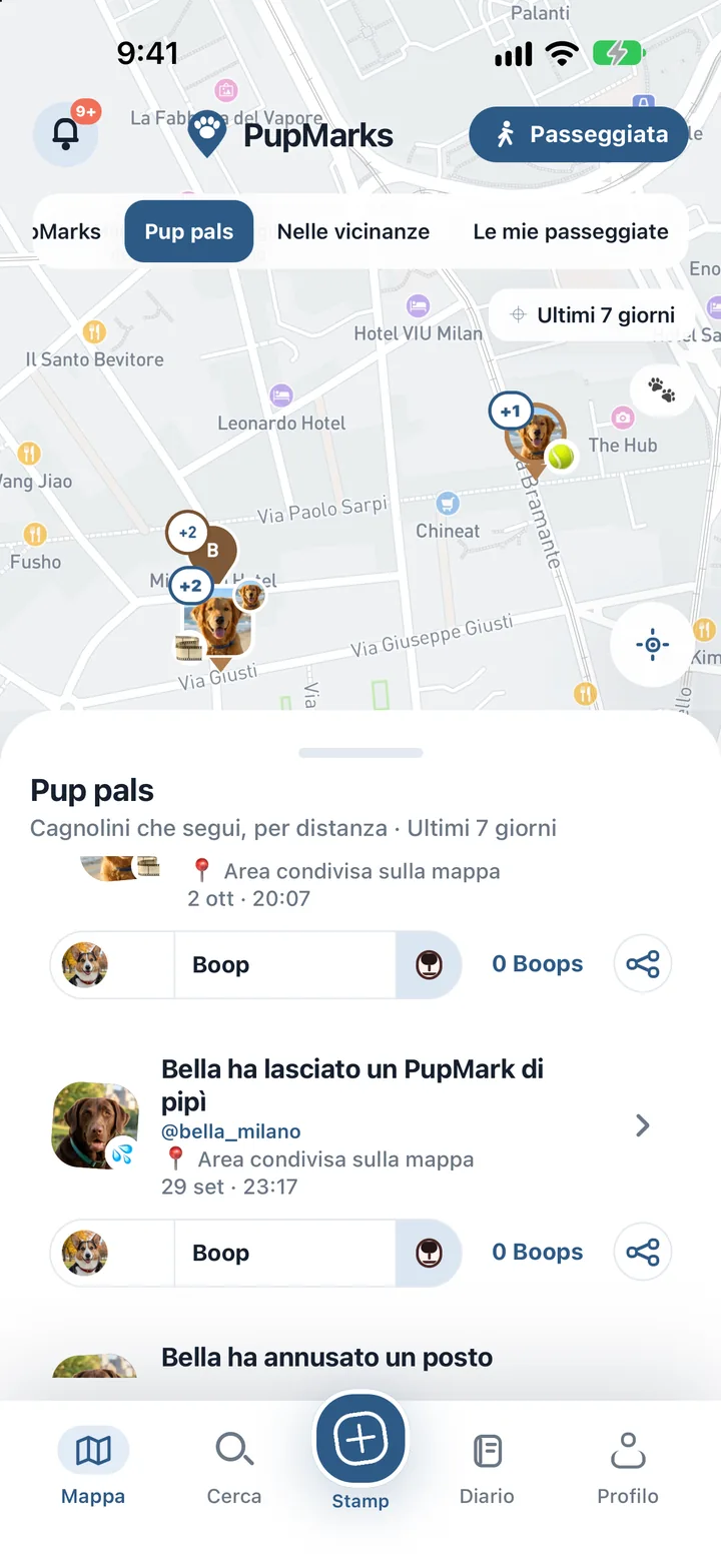 PupMarks condivisi di annusate e giochi dei Pup pals vicino a Cheesman Park a Denver